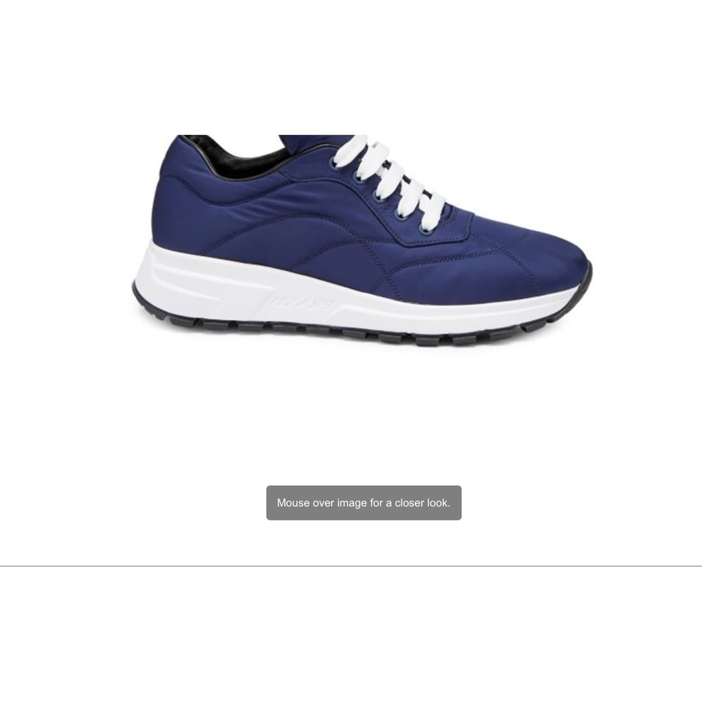 PRADA navy blue Nylon Logo sneakers size 40 limited edition!